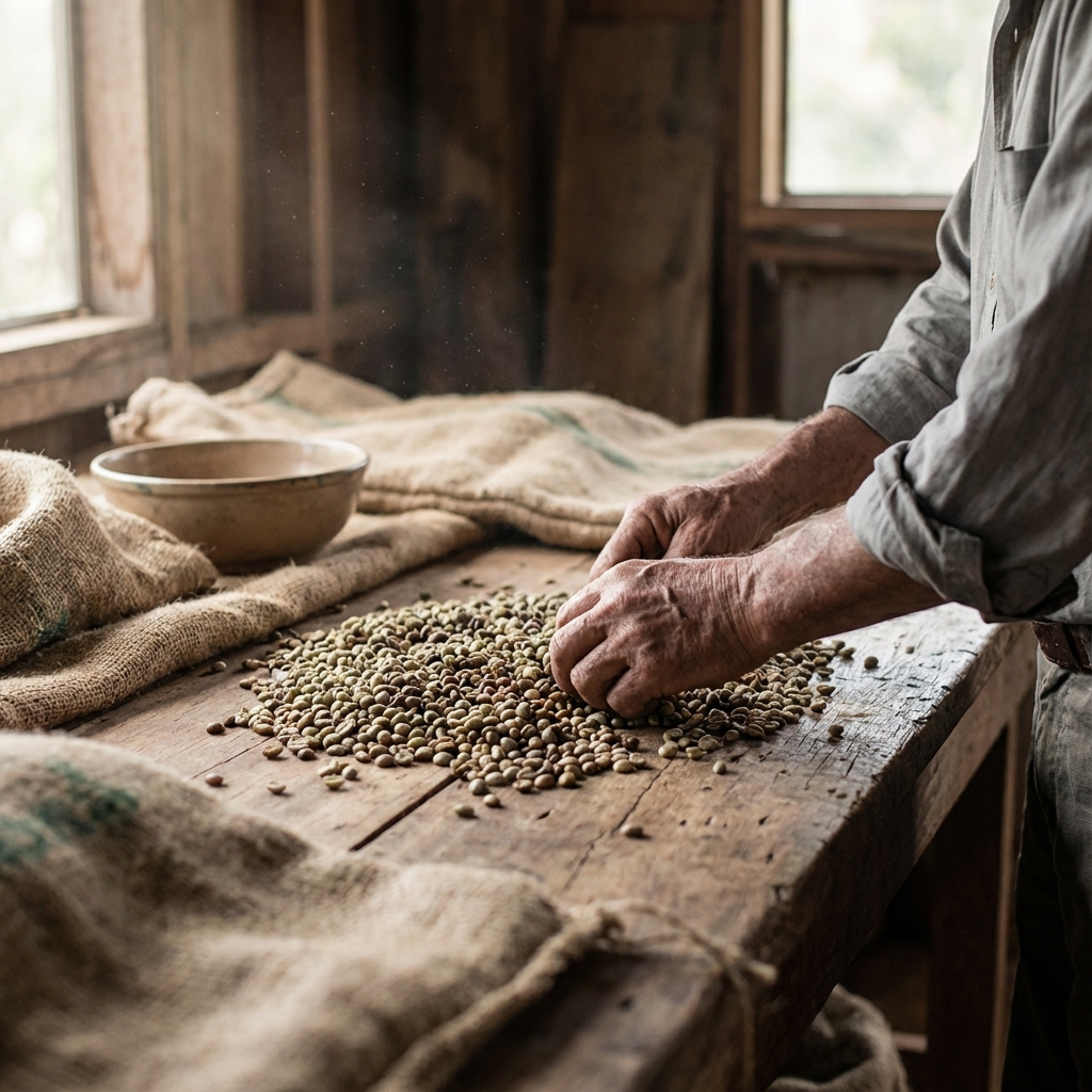 Sorting coffee beans